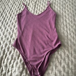 American Eagle Pink Ribbed Bodysuit